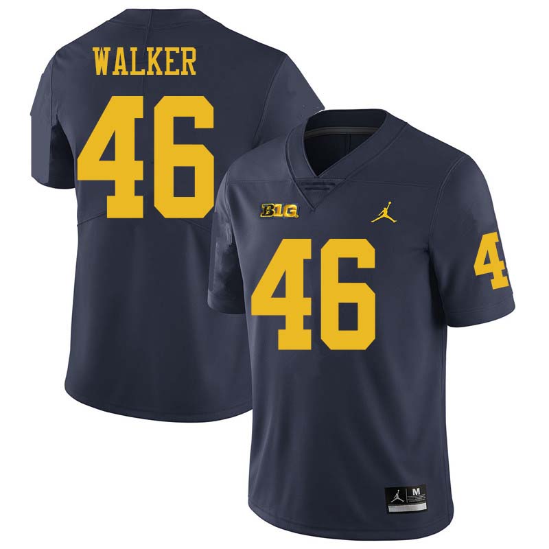 Jordan Brand Men #46 Kareem Walker Michigan Wolverines College Football Jerseys Sale-Navy
